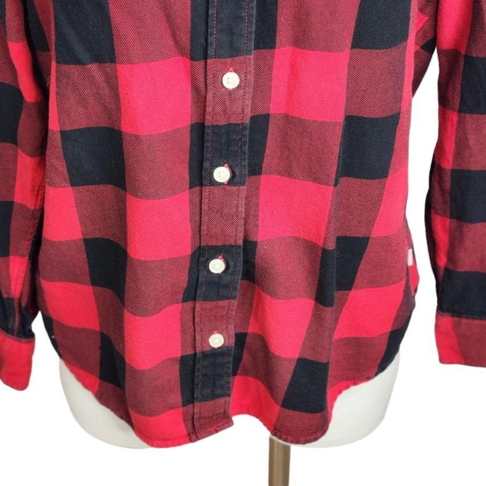 Levi's Ultimate Boyfriend Button Back Shirt Women's Medium Red Buffalo Plaid - Picture 4 of 13